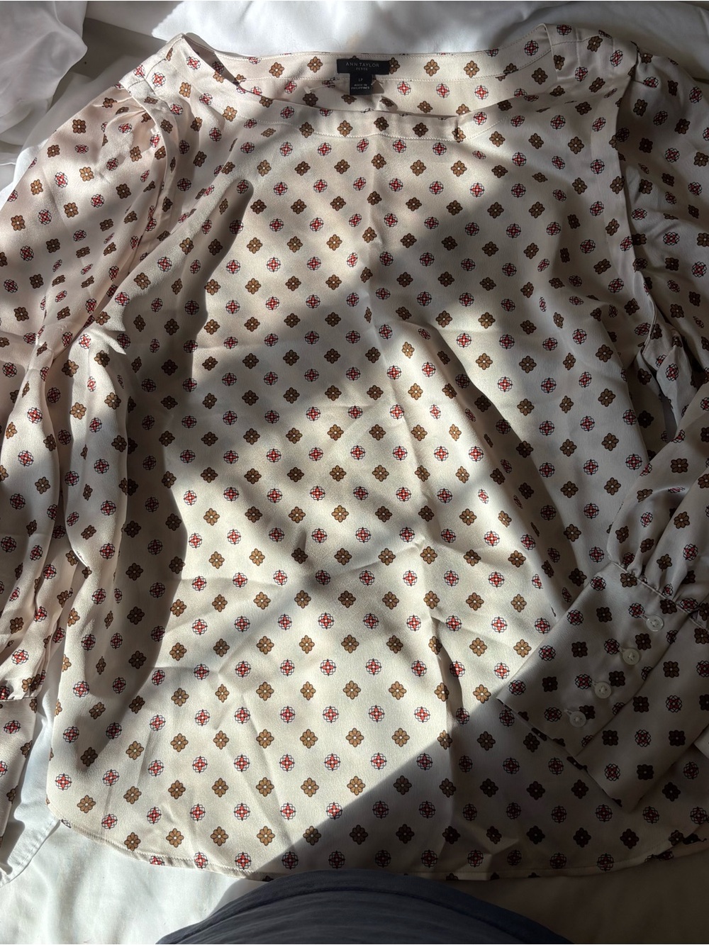 Ann Taylor Flower Motif Blouse